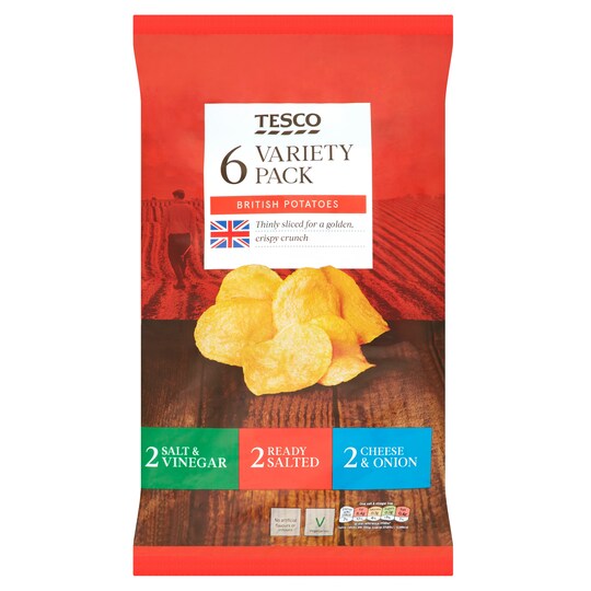 Tesco Variety Crisps 6X25g Tesco Groceries