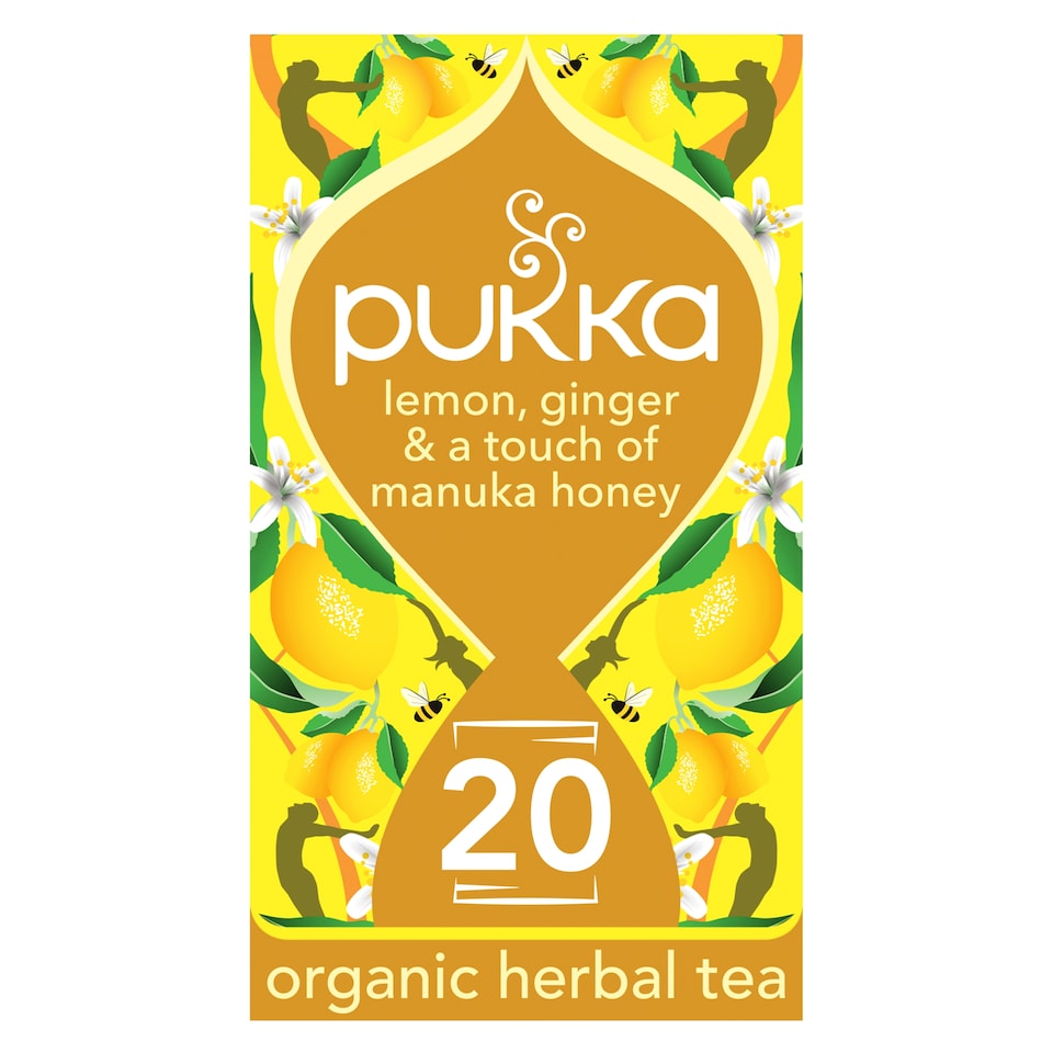 image 1 of Pukka Organic Lemon Ginger And a Touch of Manuka Honey 20 Herbal Tea Sachets 34g