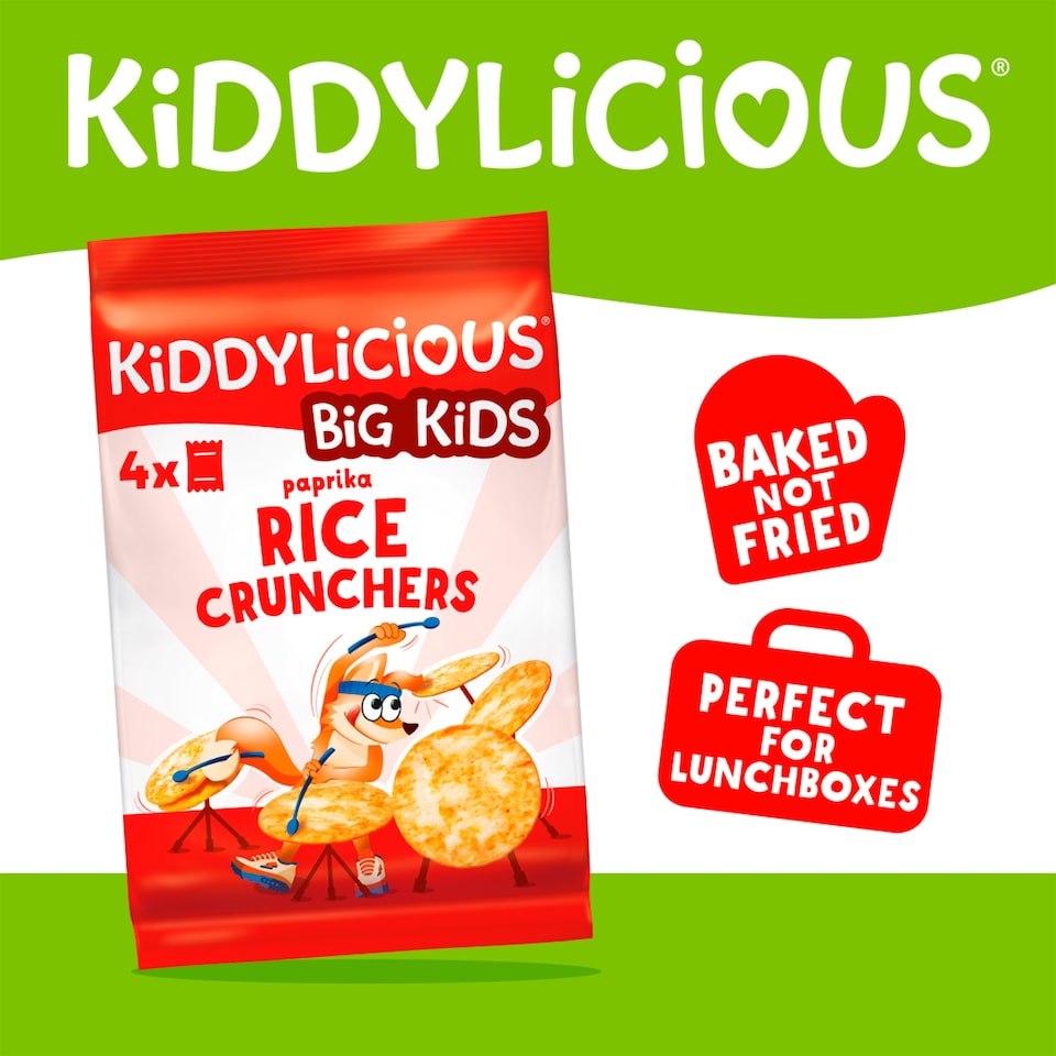 image 1 of Kiddylicious Big Kids Paprika Rice Crunchers 4x15g