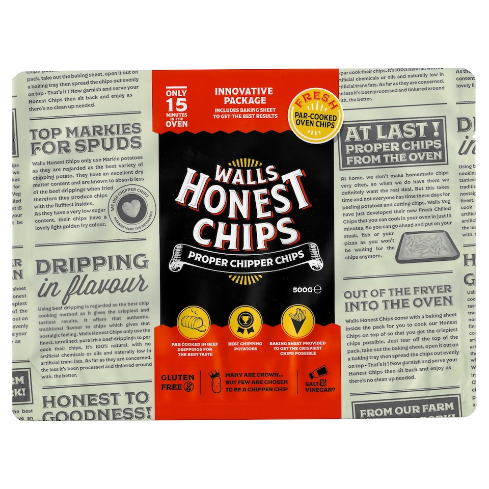 Walls Honest Proper Chips 500G