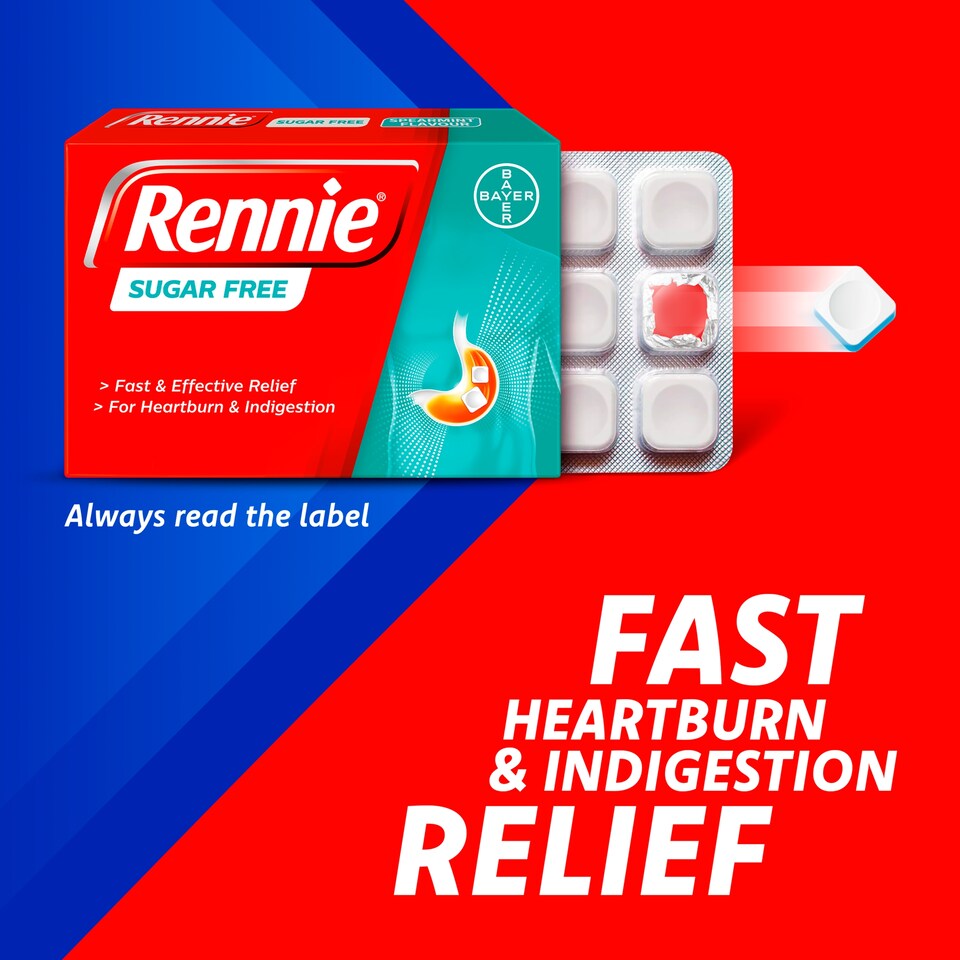 image 1 of Rennie Heartburn & Indigestion Chewable Tablets - Sugar Free 48s
