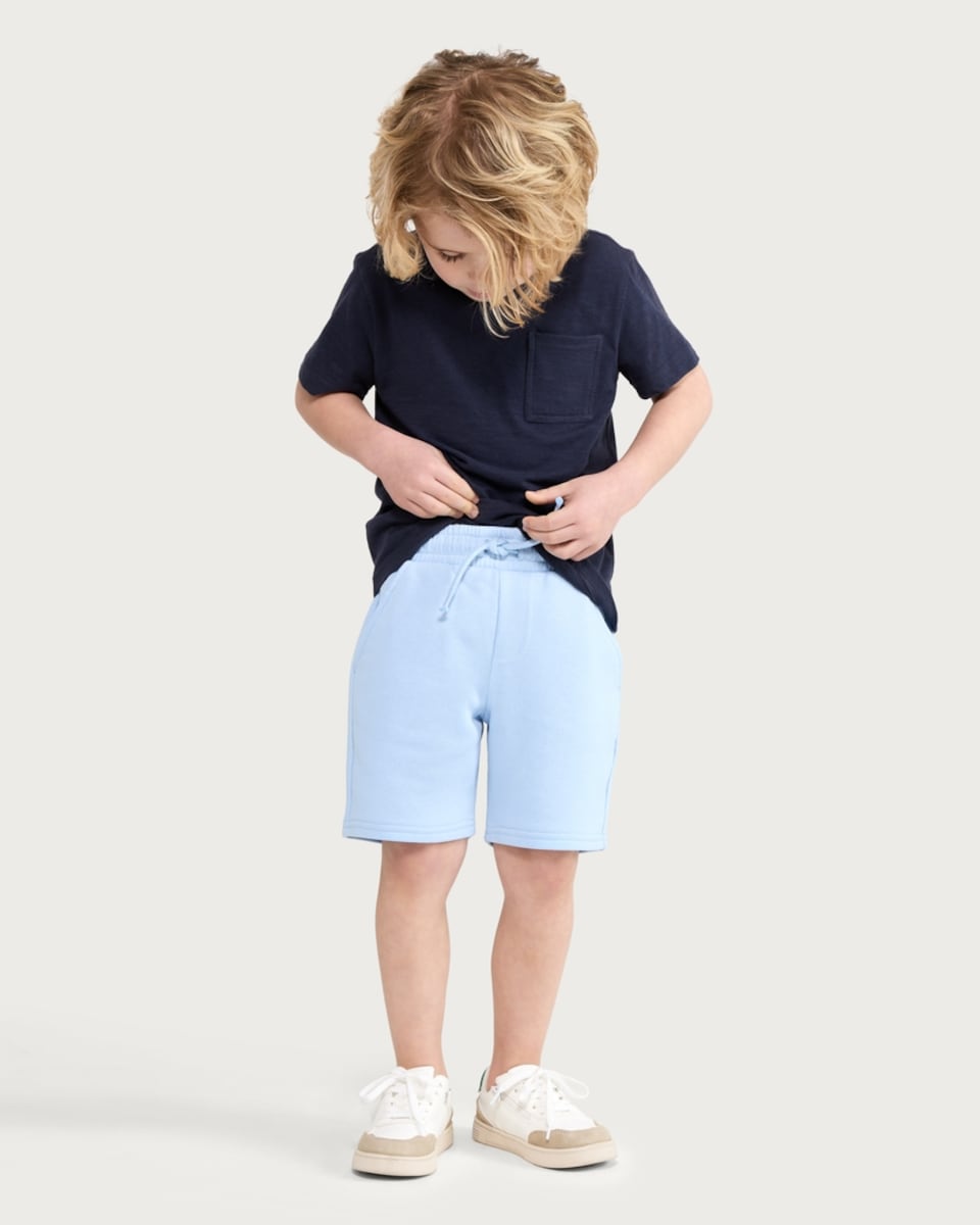 image 1 of F&F Boys Cotton Rich Drawstring Shorts in Blue