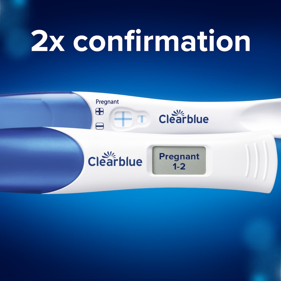 image 1 of Clearblue Double Check & Date Pregnancy Test Combo Pack with 2 Tests Kit