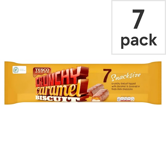 TESCO CRUNCHY CARAMEL CHOC BARS 7 X42G Tesco Groceries