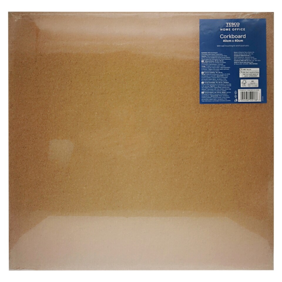 Tesco Frameless Corkboard 40X40cm