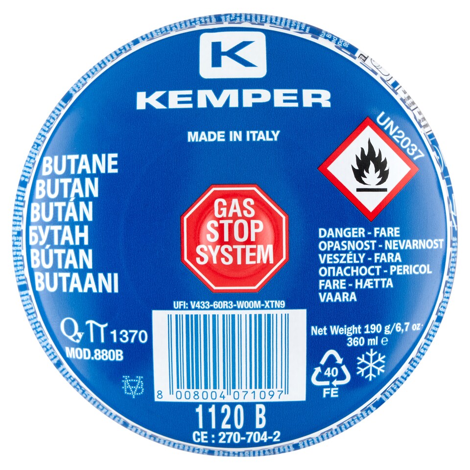 Kemper szúrható gázpalack 190 g