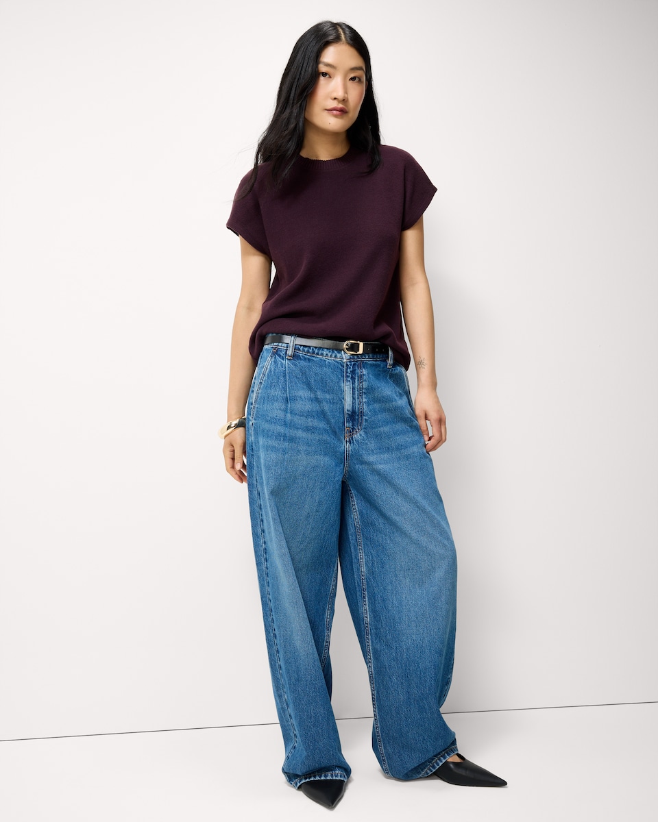 image 1 of F&F Textured Crew Neck T-Shirt in Purple