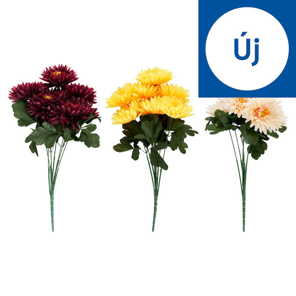 ESH krizantém művirág csokor 7 szál, 57 cm x 13 cm