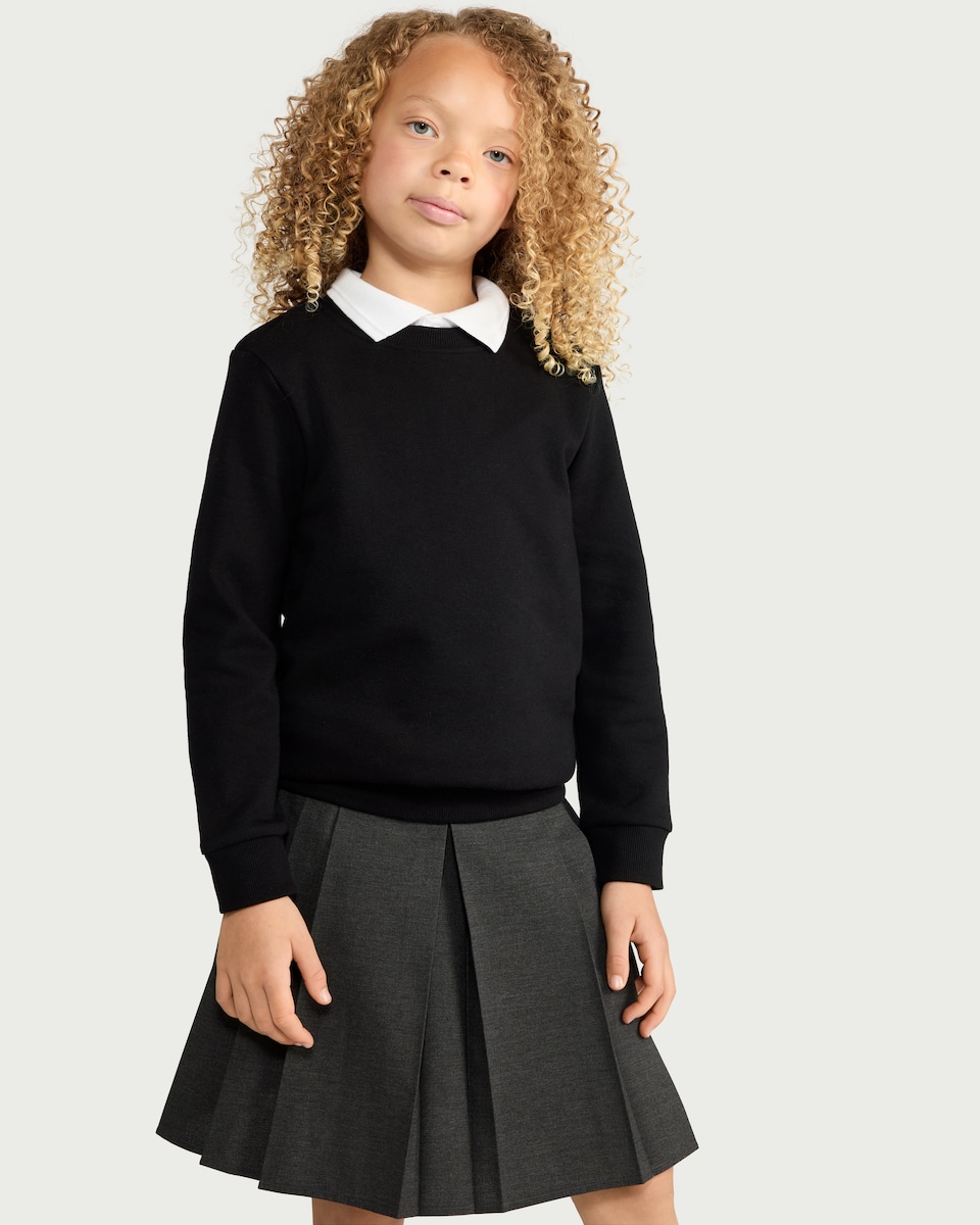 image 1 of F&F School Unisex 2-Pack Cotton Rich Sweatshirts in Black