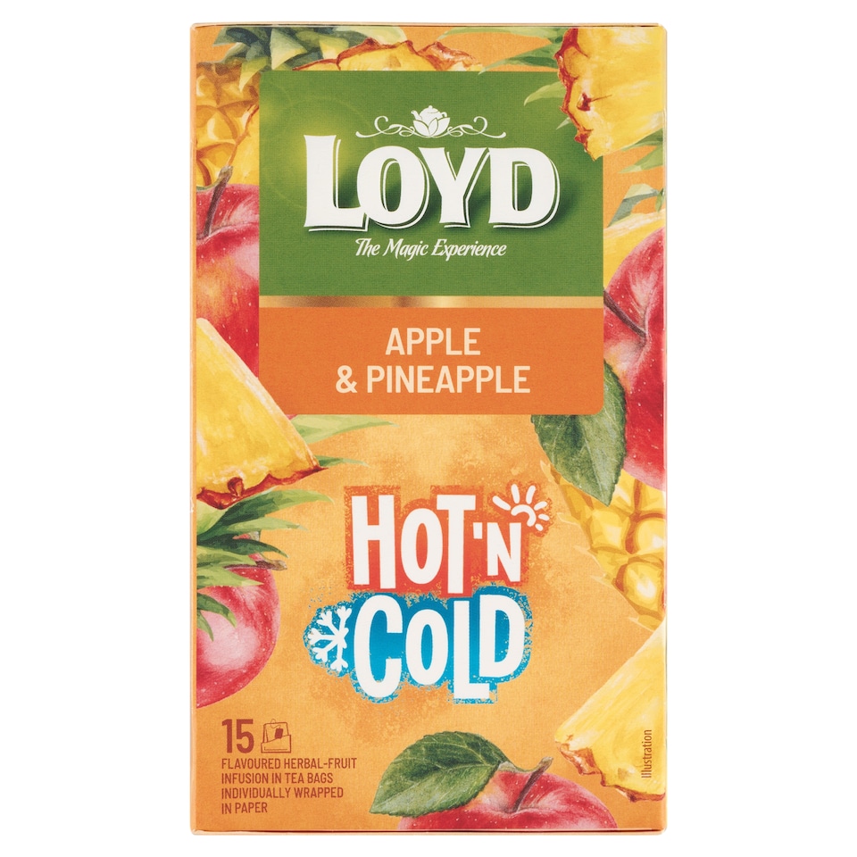 obrázok 1 z Loyd Hot'n Cold bylinný-ovocný čaj s príchuťou jabĺk a ananásu 15 x 2 g (30 g)
