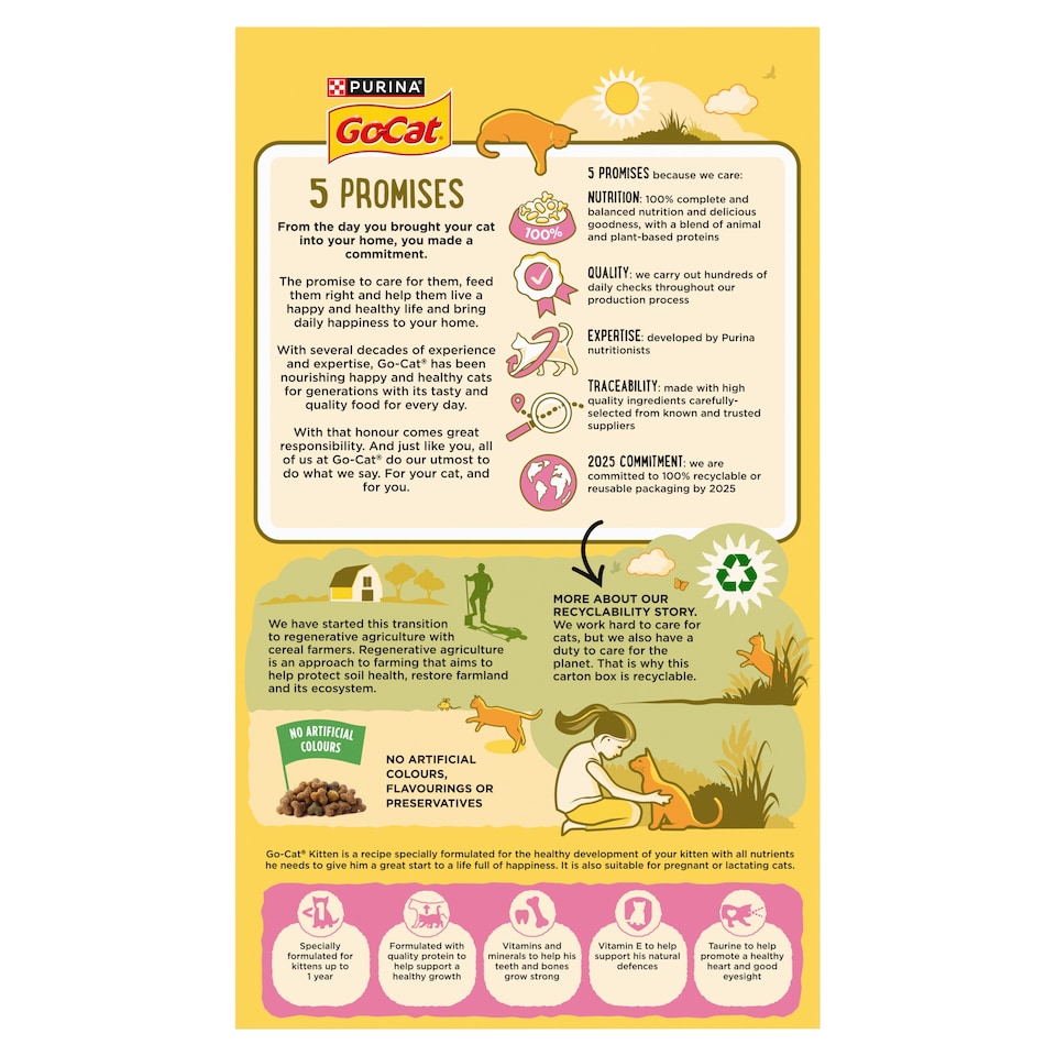image 1 of Go Cat Junior Dry Cat Food Chicken Milk & Vegetable 750G