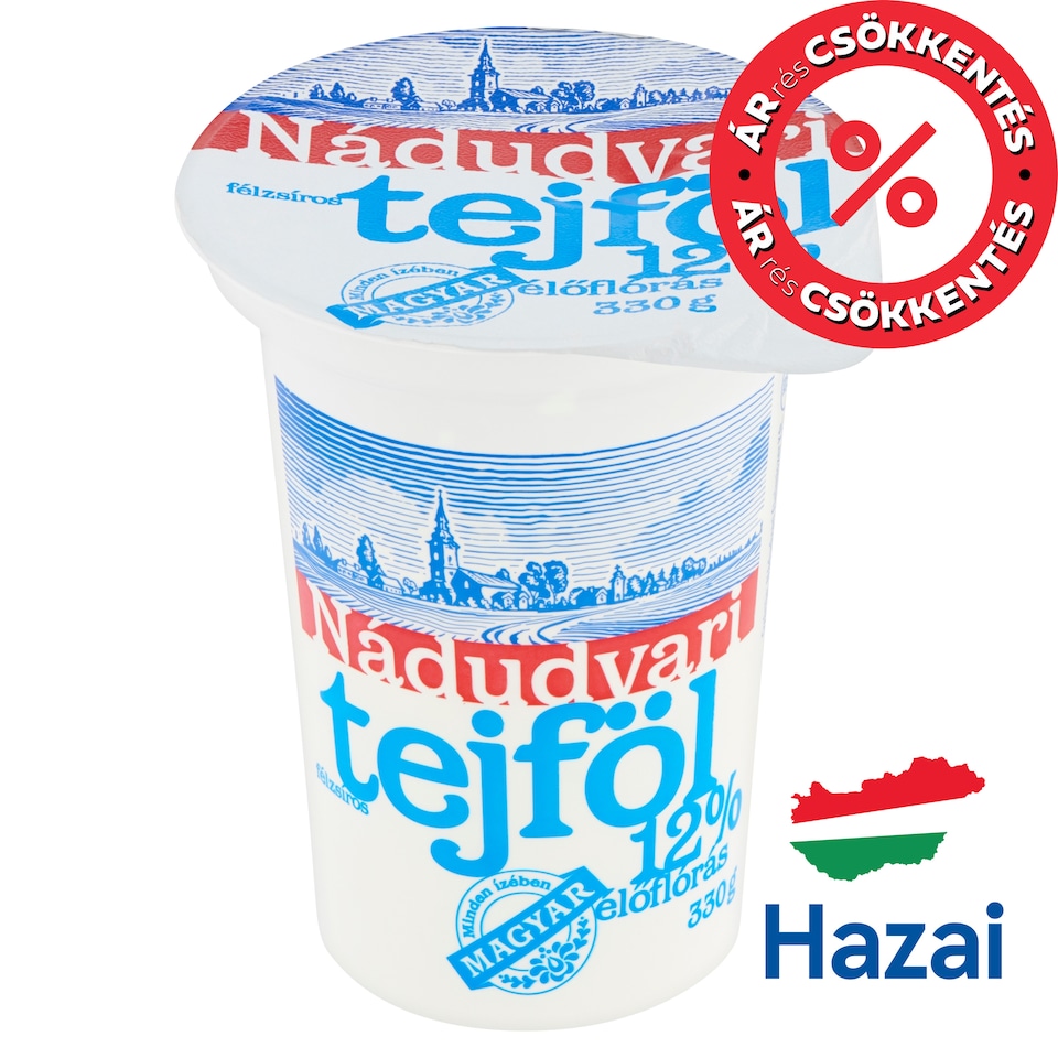 Nádudvari Semi-Fat Sour Cream with Live Cultures 12% 330 g