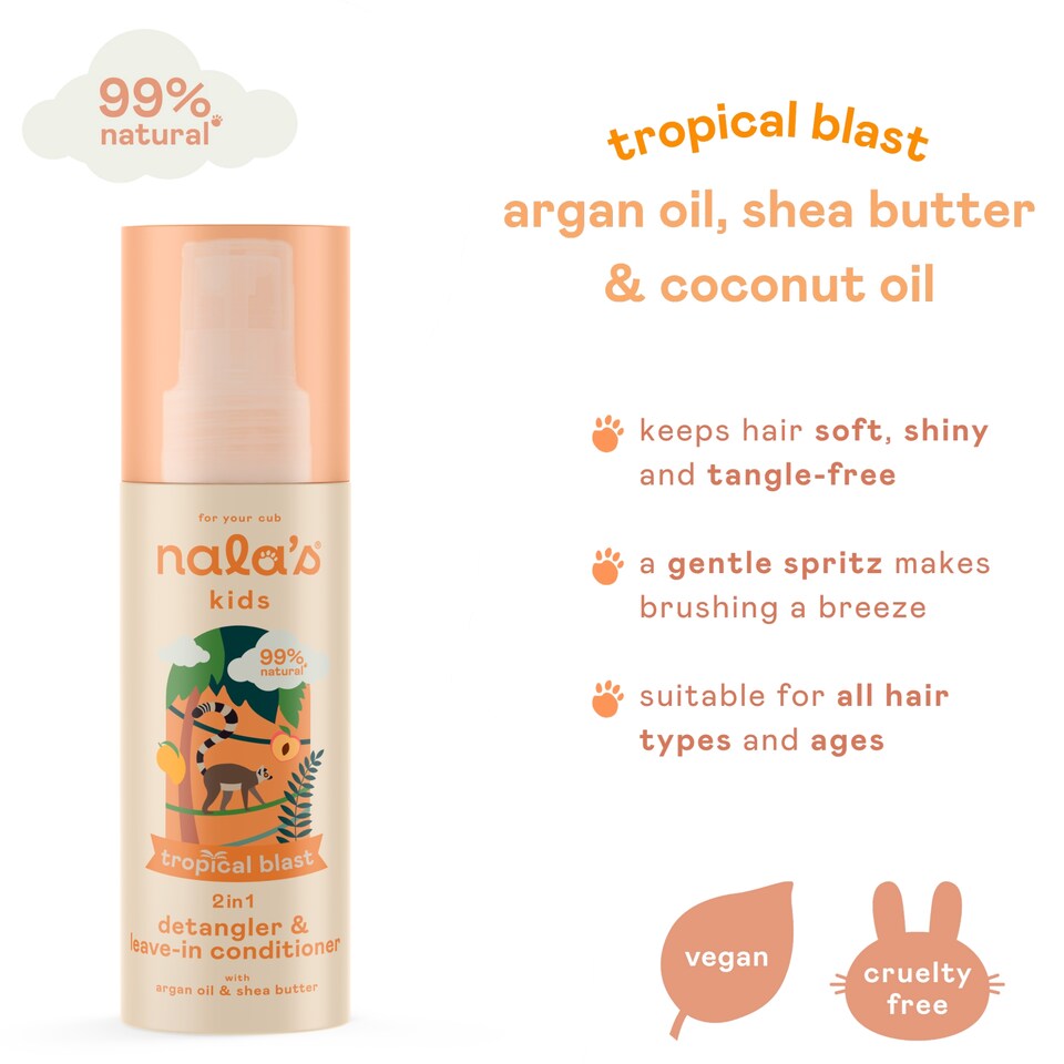 image 1 of Nala's Kids Tropical Blast Hair Detangler Spray 150ml