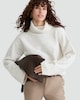 image 1 of F&F Knitted Nep Roll Neck Tunic with Wool in Cream