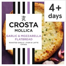 Crosta & Mollica Stonebaked Flatbread - Roast Garlic & Mozzarella 229g