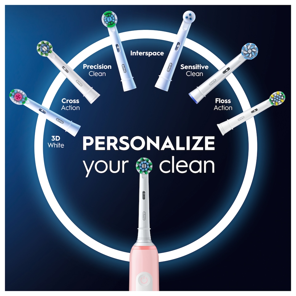 image 1 of Oral-B Pro 3 3D White Pink Electric Toothbrush & Case
