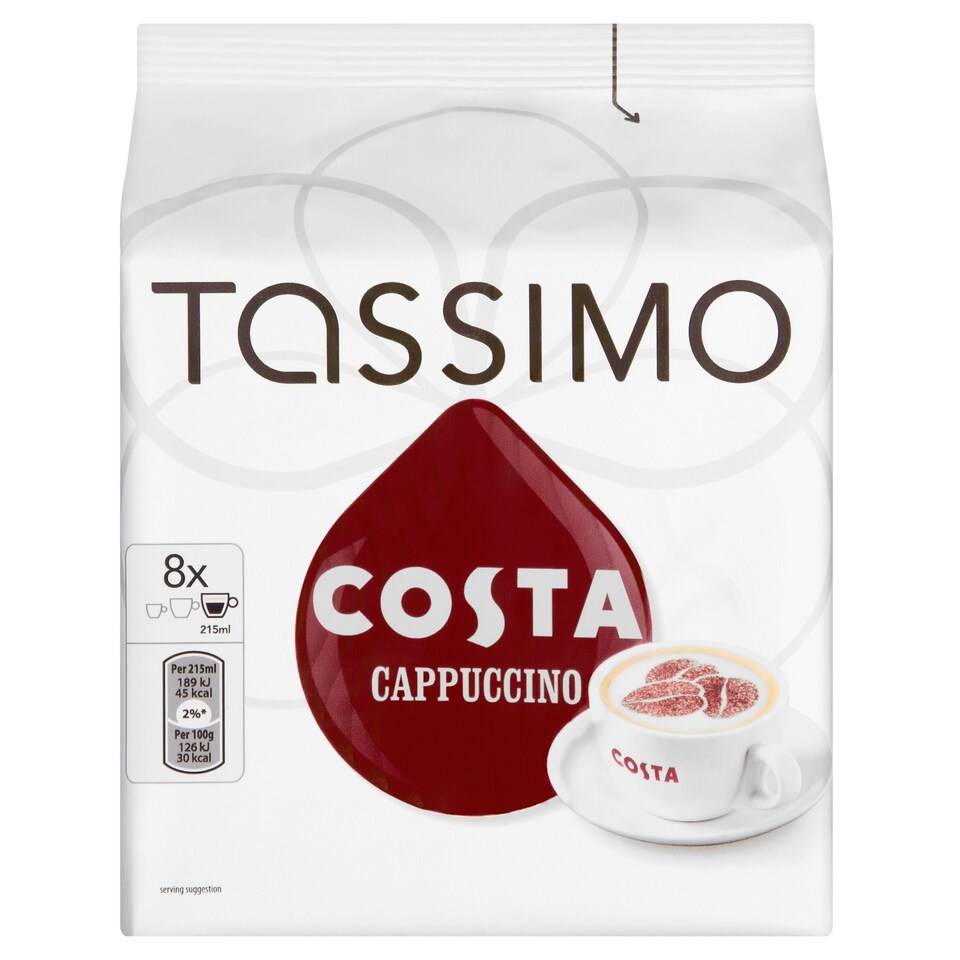 image 1 of Tassimo Costa Cappuccino Coffee Pods 8 Serving 280G
