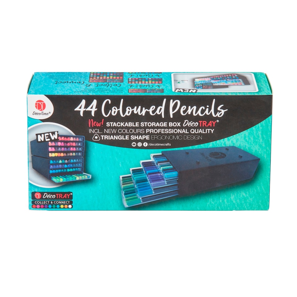 image 1 of Deco Time 44 Coloured Pencils In Deco Tray