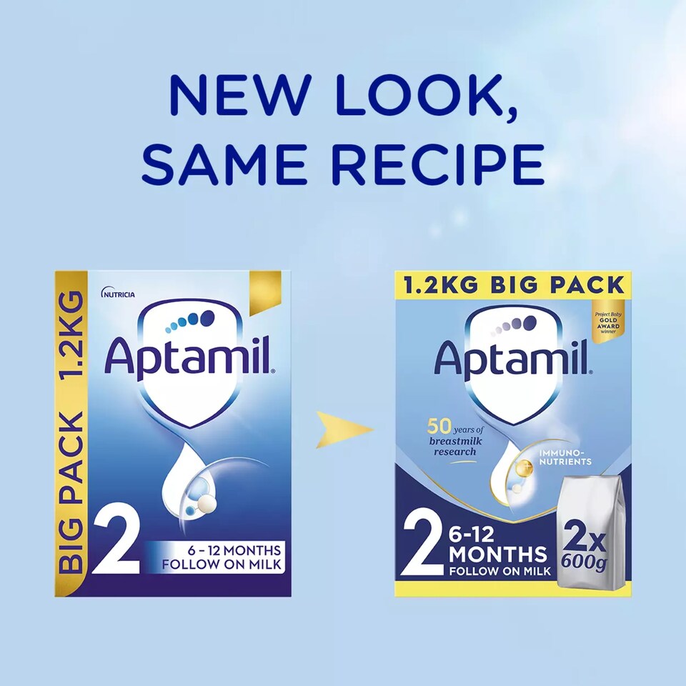 image 1 of Aptamil 2 Follow On Baby Milk Formula Powder 6-12 Months Big Pack 1.2kg
