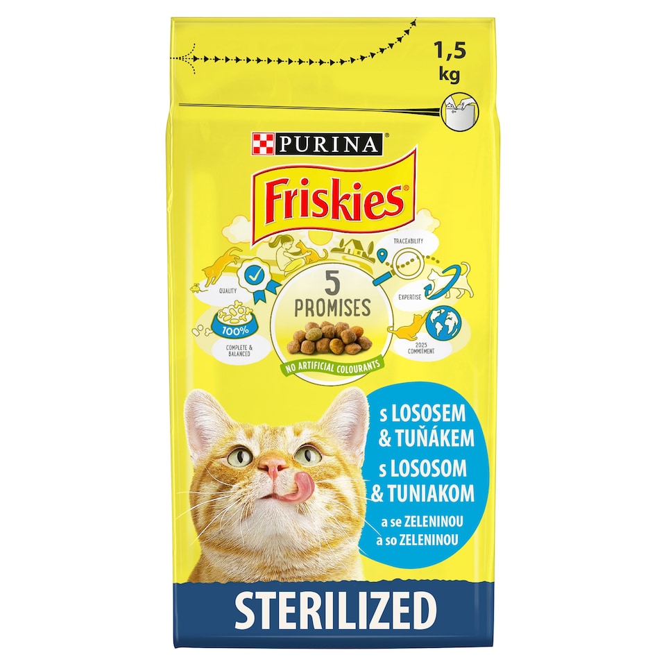 Obrázek 1 pro produkt Friskies® Sterilized s lahodnou kombinací lososa a tuňáka a se zeleninou 1,5kg