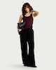 image 1 of F&F Wide Leg Pintuck Trousers in Black