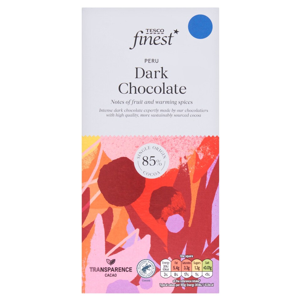 Tesco Finest 85 Peru Dark Chocolate 100g Tesco Groceries