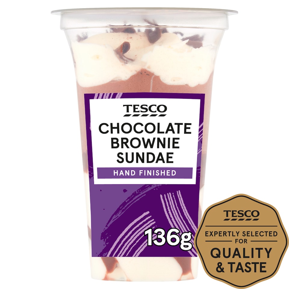 Tesco Chocolate Brownie Sundae 136G