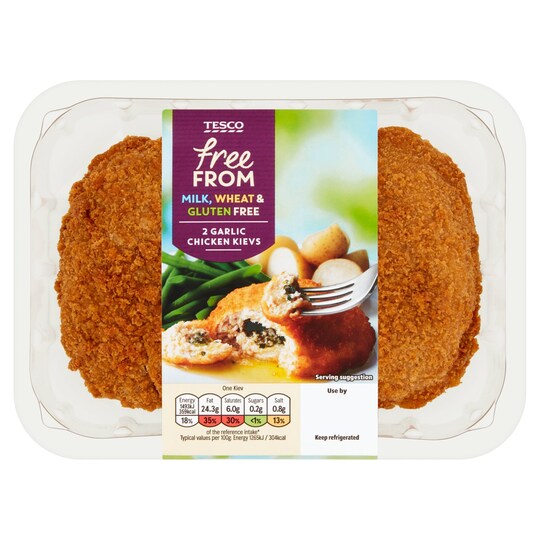 Tesco Free From Garlic Chicken Kiev 260G Tesco Groceries