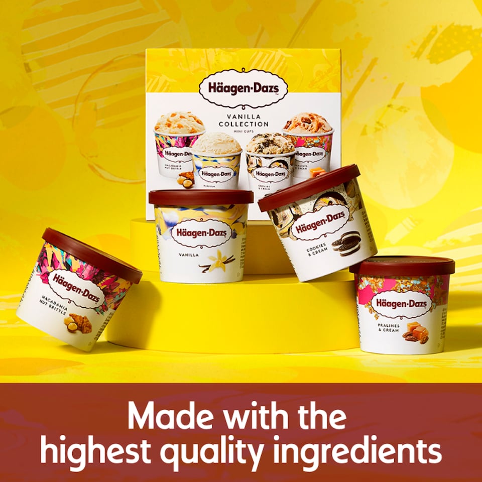 image 1 of Haagen-Dazs Vanilla Ice Cream Collection Mini Cups 4X95ml