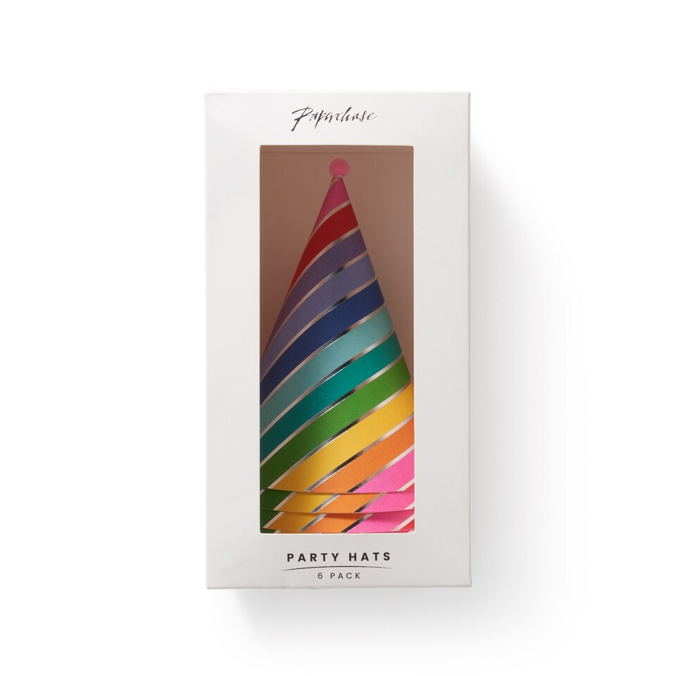 image 1 of Paperchase Rainbow 6 Pack Party Hats