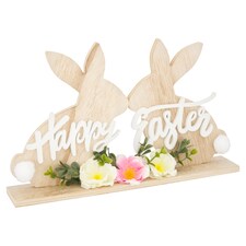 TESCO HAPPY EASTER FLORAL BUNNY SIGN 