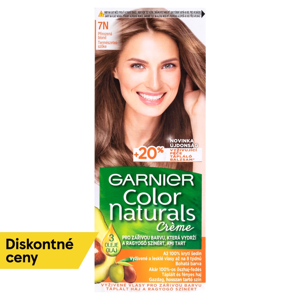 Garnier Color Naturals permanentná farba na vlasy 7 N Prirodzená blond, 60 +40 +12 ml