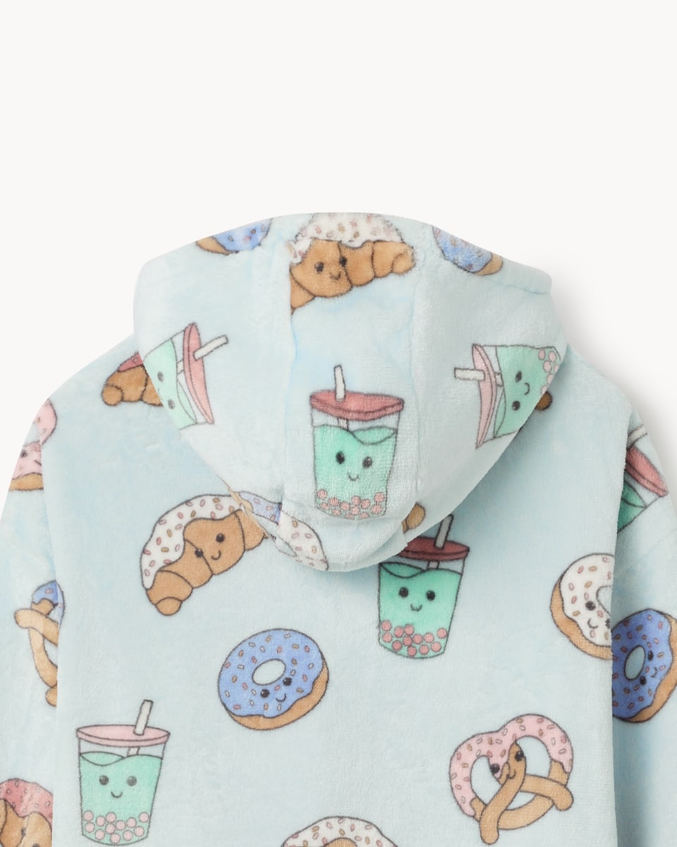 image 1 of F&F Girls Fleece Pastry Hoodie in Blue