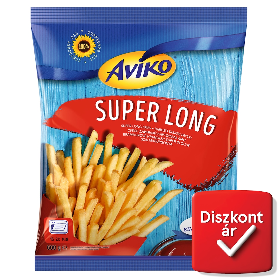 Aviko Super Long elősütött és gyorsfagyasztott szalmaburgonya sütőbe 600 g
