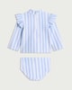 image 2 of F&F Baby 2-Piece Ice Cream Print Striped Swim Set in Blue