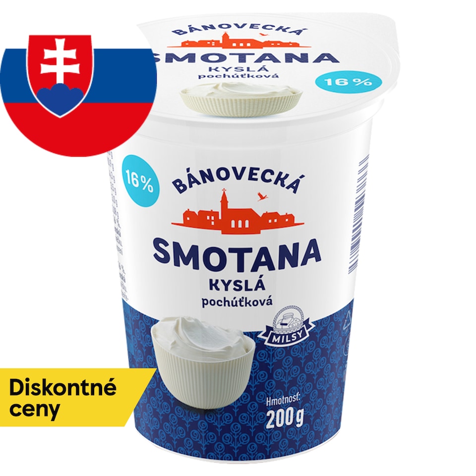 Milsy Smotana pochúťková kyslá 16% 200 g