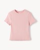 image 1 of F&F Cotton Rich Lettuce Hem T-Shirt in Light Pink