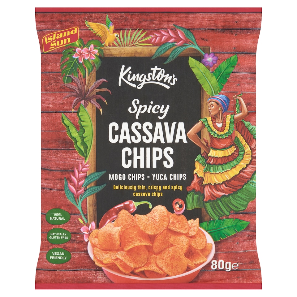 Kingston's Spicy Cassava Chips 80g