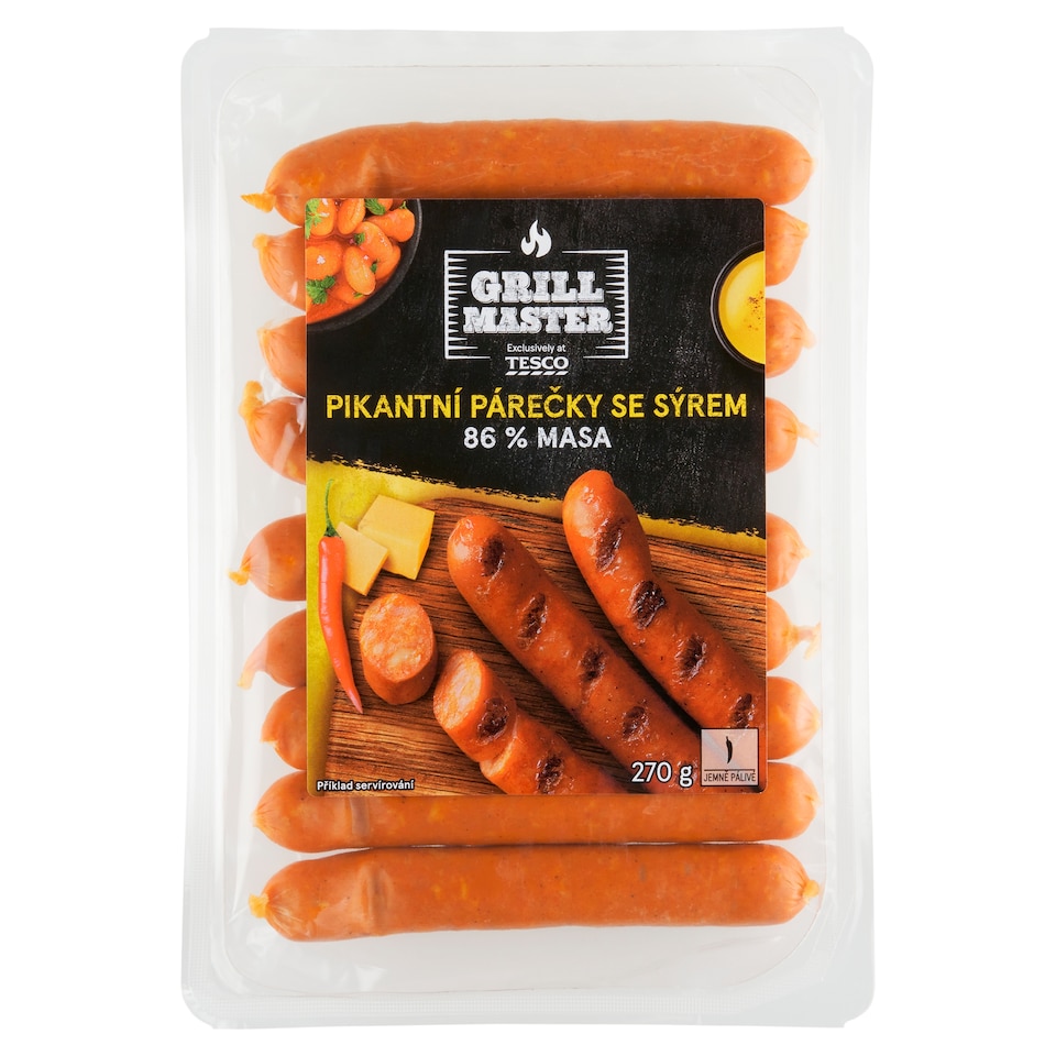 Tesco Grill Master Pikantní párečky se sýrem 270g