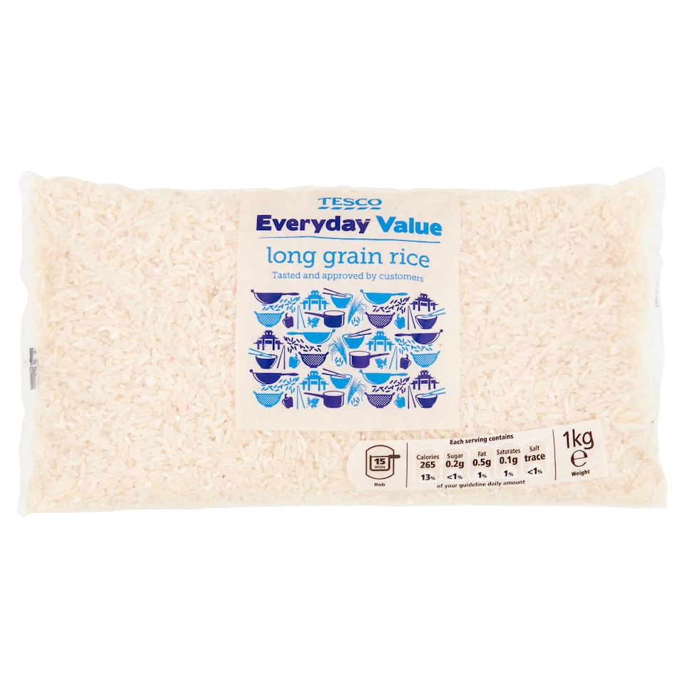 Tesco Everyday Value Long Grain Rice 1Kg