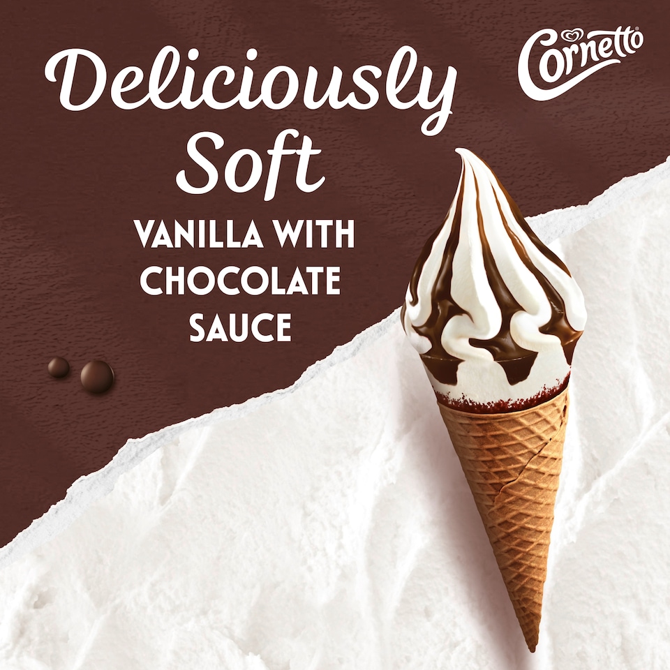 image 1 of Cornetto Soft Chocolate And Vanilla Cones 4X140ml