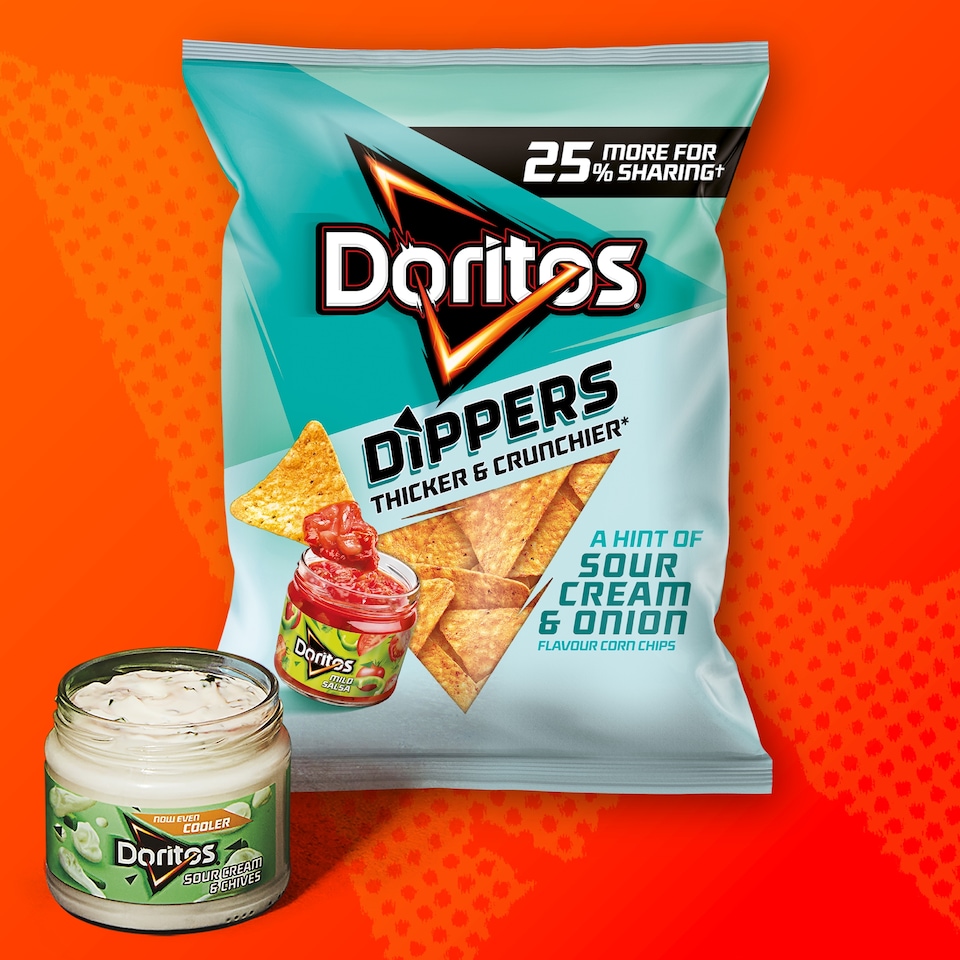 image 1 of Doritos Dippers Tortilla Chips Sour Cream & Onion Crisps 230g