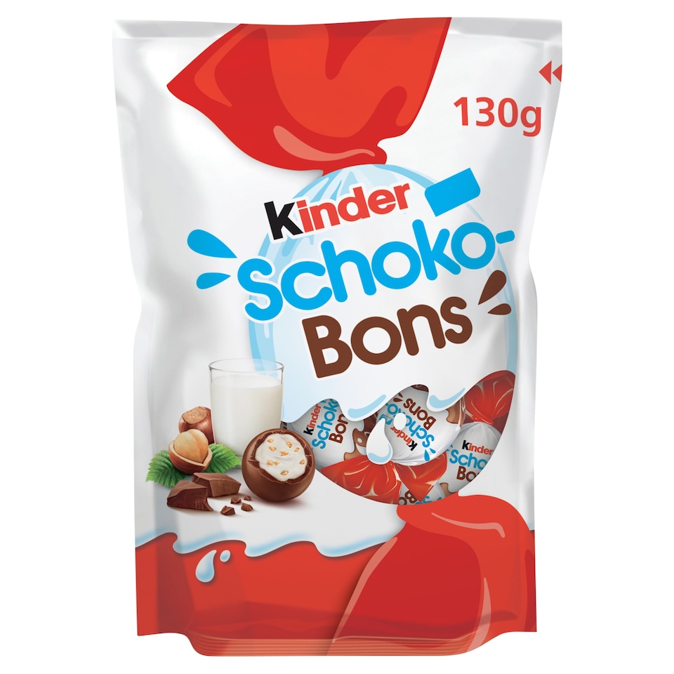 Kinder Schoko-Bons minőségi tejcsokoládé bonbonok tejes krémmel és mogyoródarabkákkal töltve 130 g