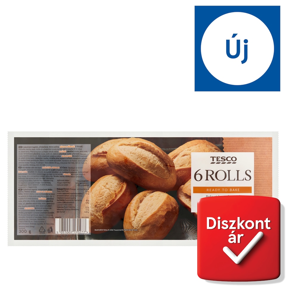 Tesco részben sült mini buci 6 db 300 g 