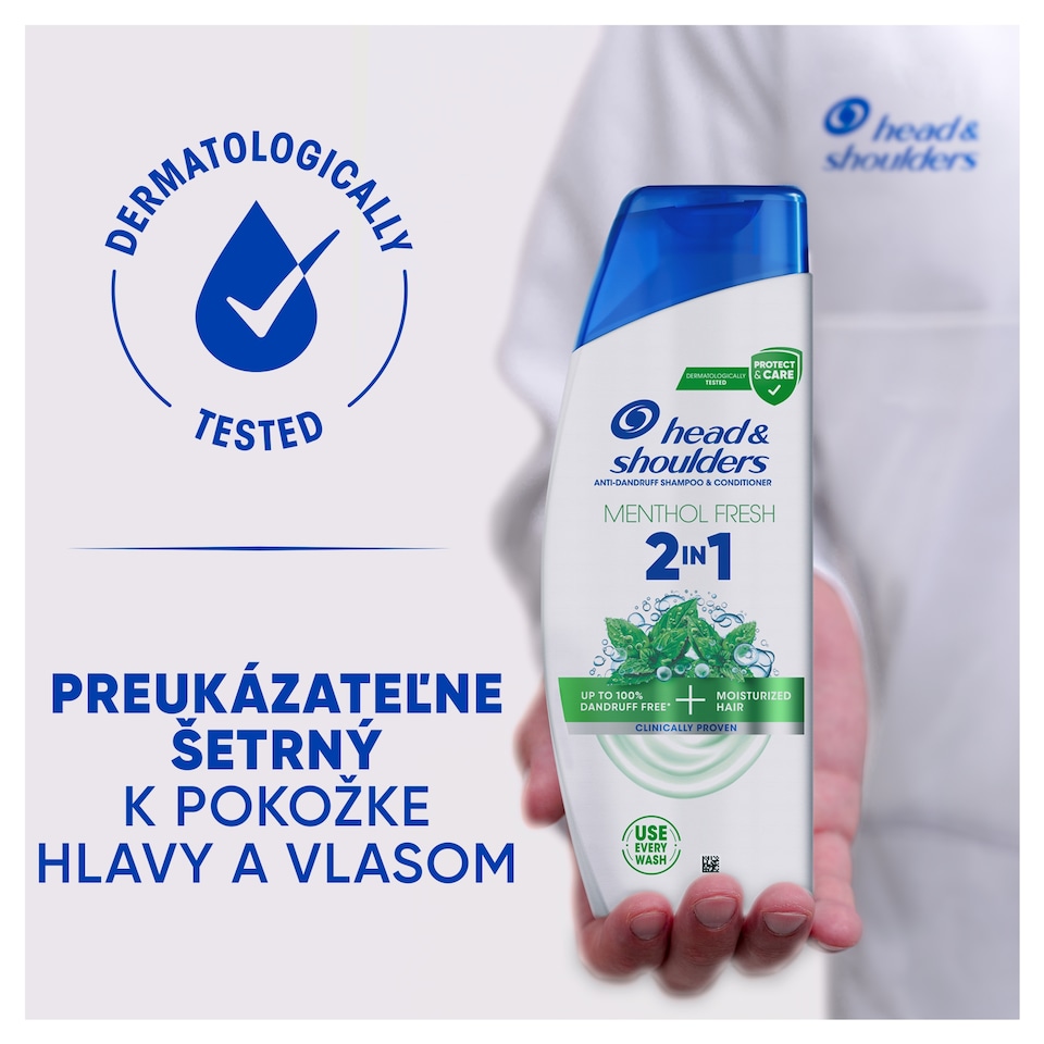 image 1 of Head & Shoulders Menthol Fresh 2in1 Anti Dandruff Shampoo 330ml. Refreshing Menthol Scent