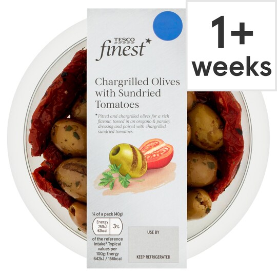 Tesco Finest Chargrilled Olives With Toms 160G