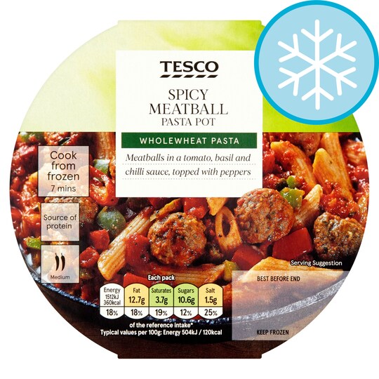 T. Spicy Meatball Pasta Pot 300g Tesco Groceries