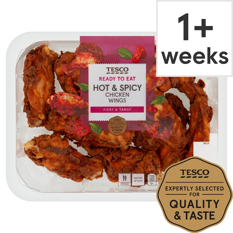 Tesco Hot & Spicy Chicken Wings 525G