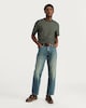 image 1 of F&F Pure Cotton Regular Fit Striped Short Sleeved T-Shirt in Green