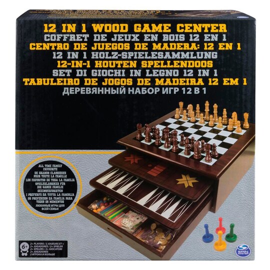 Classic Wood 12 In 1 Game House Black & Gold Tesco Groceries